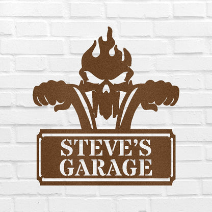 Garage Sign - Custom Metal Sign, Motorcycle Lover Gift, Gift For Father Copper