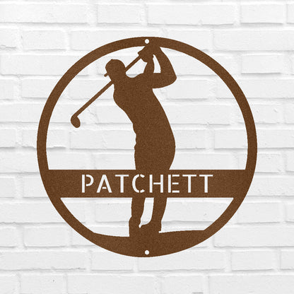 Golfer Personalized Gifts - Custom Metal Sign Copper