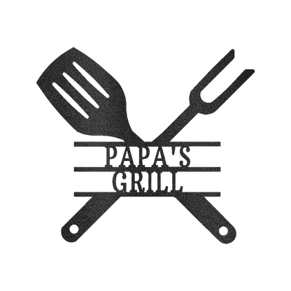 Grilling Utensils Personalized Gifts - Custom Metal Sign Black