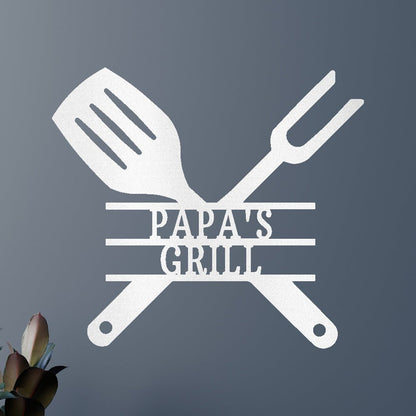 Grilling Utensils Personalized Gifts - Custom Metal Sign White