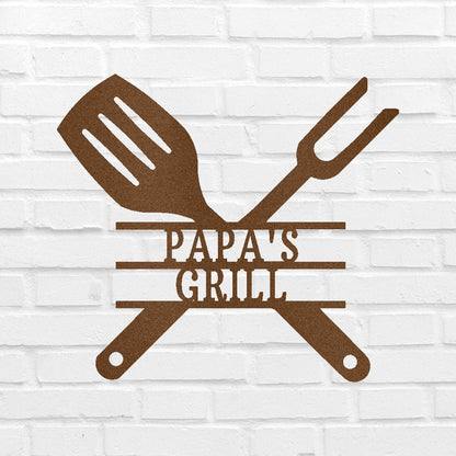 Grilling Utensils Personalized Gifts - Custom Metal Sign Copper