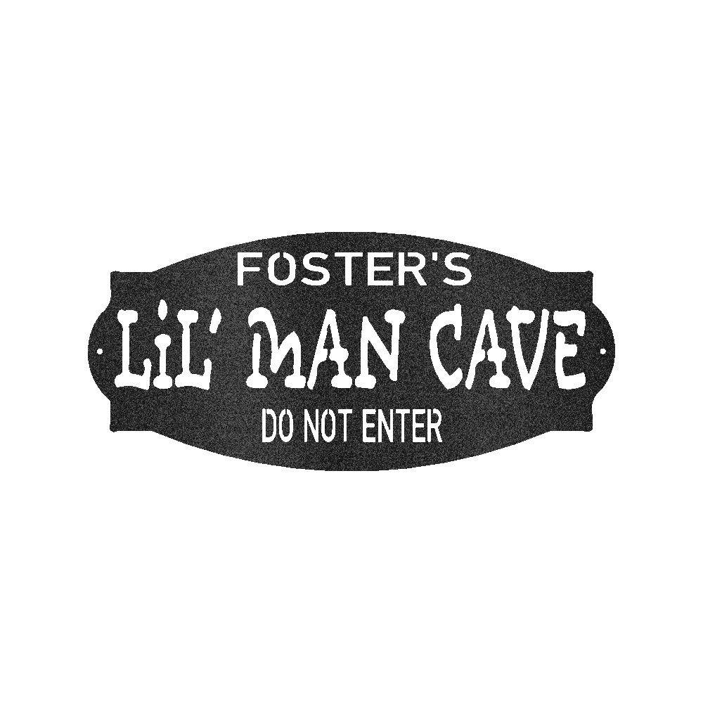 Personalized Lil Man Cave Custom Metal Wall Art Classic Metal Sign Monogram - Precious Engraved