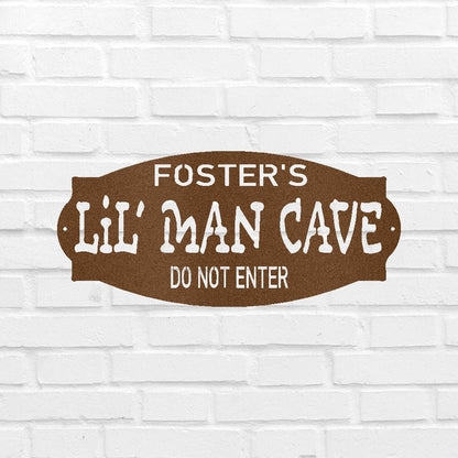 Lil Man Cave Personalized Gifts - Custom Metal Sign Copper