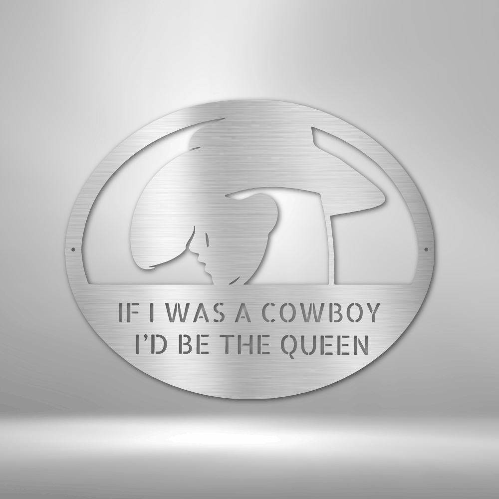 Personalized Metal Sign, Cowgirl Queen Of Cowboy, Custom Steel Sign For Her - Precious Engraved