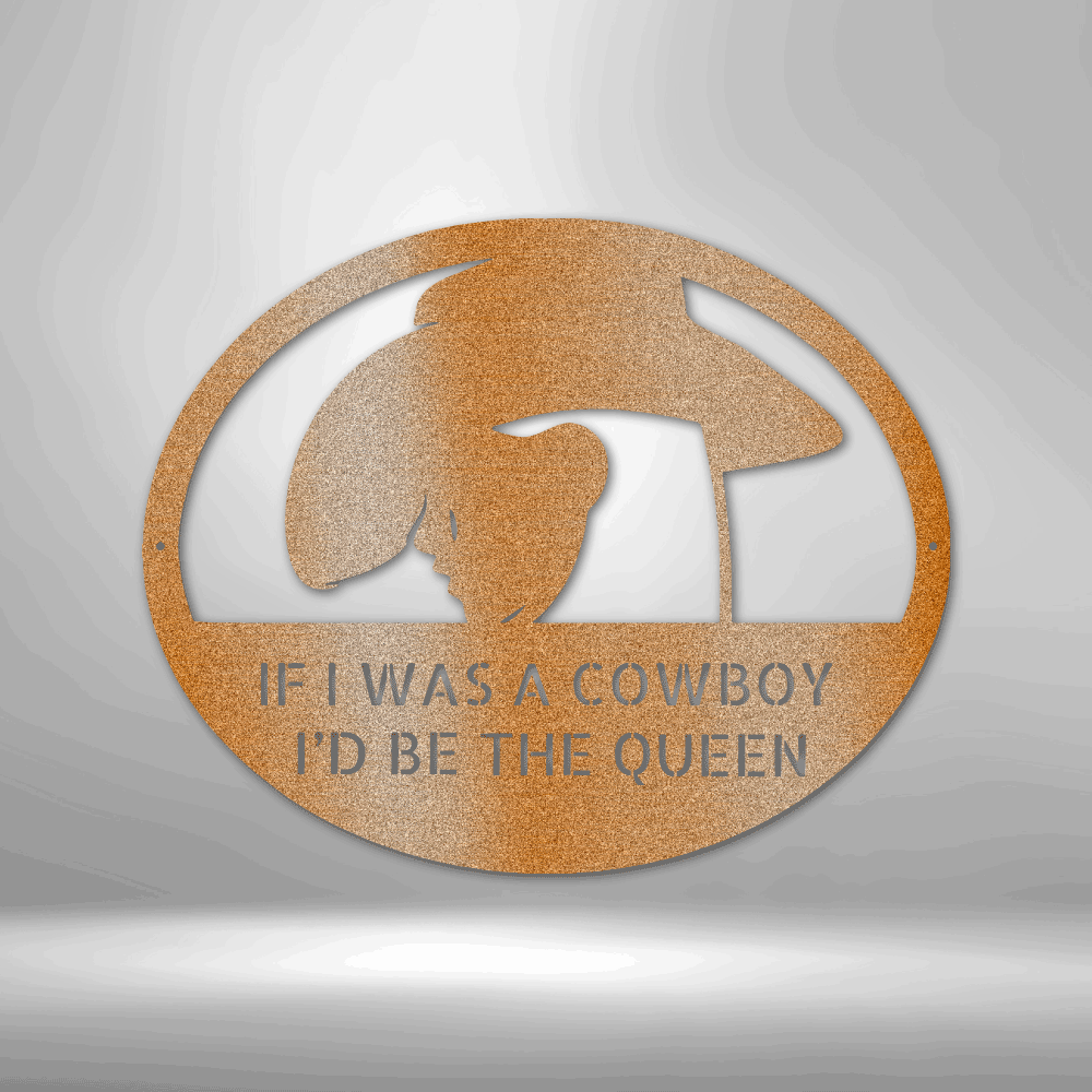 Custom Metal Wall Art - Personalized Cowgirl Sign