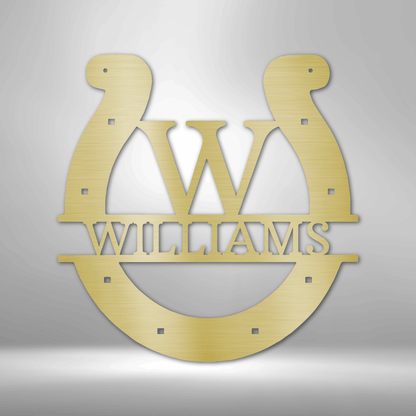 Horseshoe Personalized Gifts - Custom Metal Sign Gold