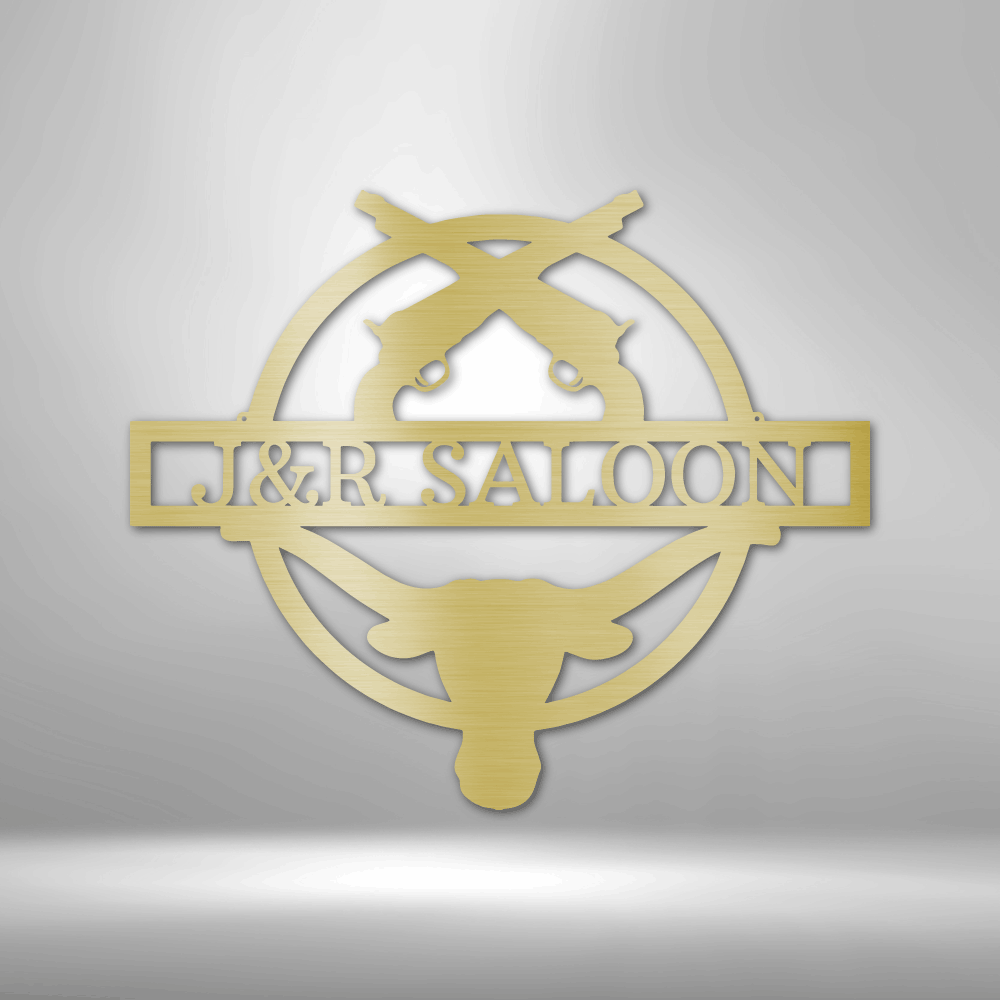 Custom Metal Wall Art - Personalized Saloon Name Monogram Sign