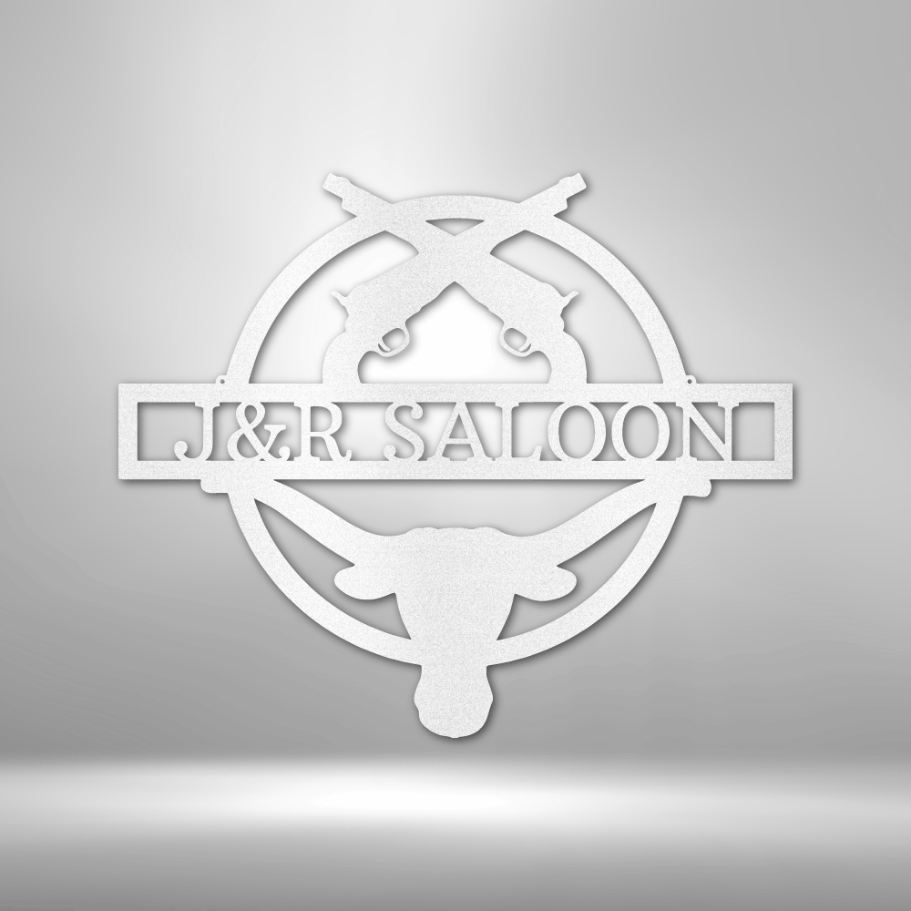 Custom Metal Wall Art - Personalized Saloon Name Monogram Sign