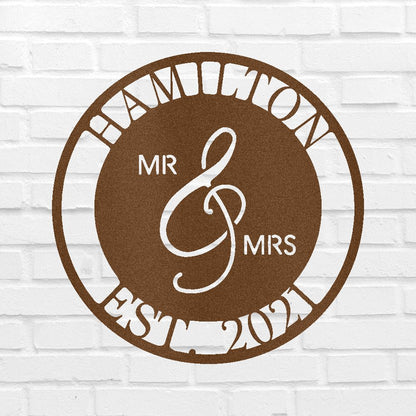 Mr and Mrs Personalized Gifts - Custom Metal Sign Copper