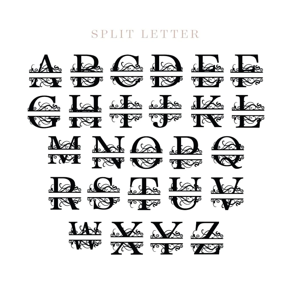 Custom Metal Wall Art - Family Split Letter Monogram Sign