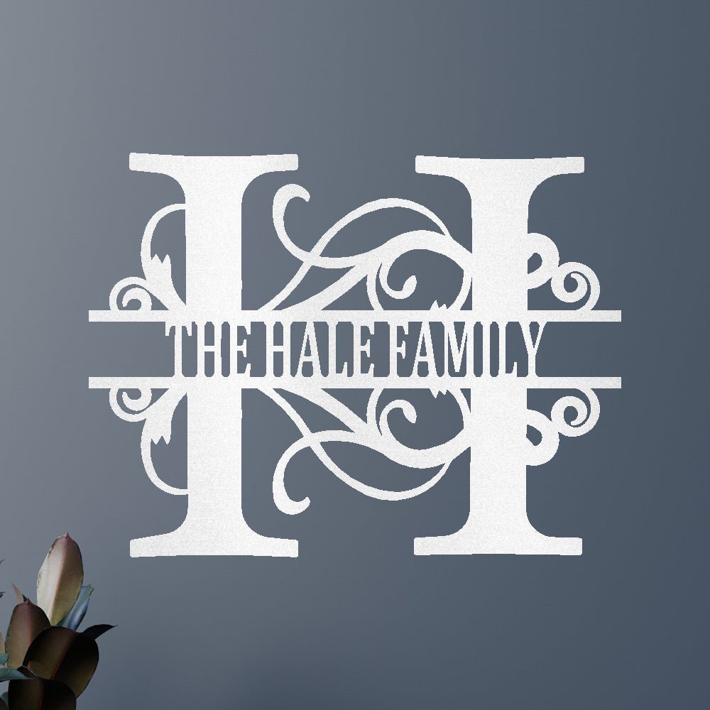 Custom Metal Wall Art - Family Split Letter Monogram Sign