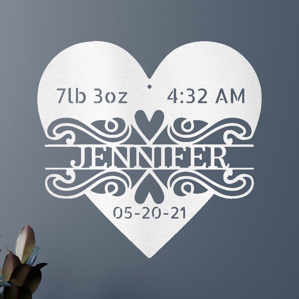 Custom Metal Wall Art - Personalized Newborn Name Sign
