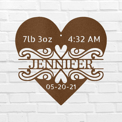 Newborn Love Personalized Gifts - Custom Metal Sign Copper