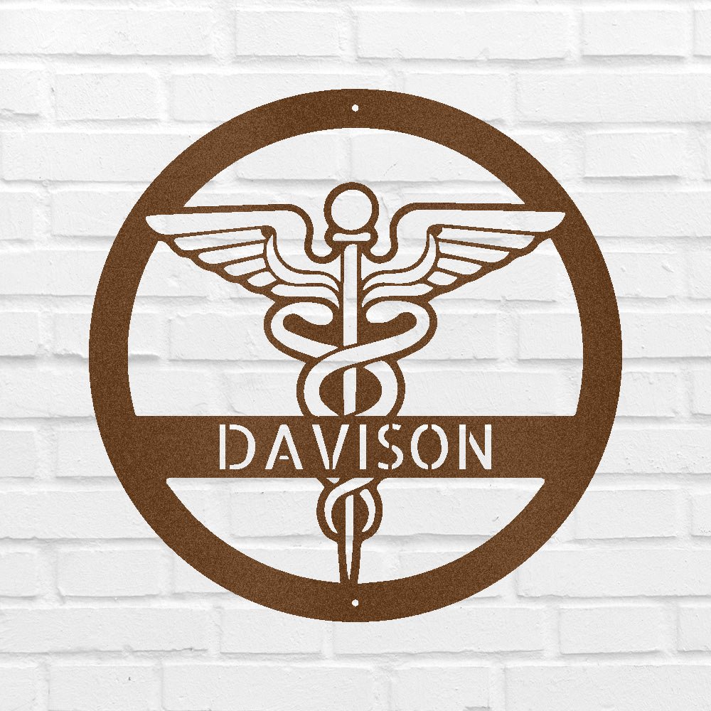 Personalized Nurse Monogram Custom Metal Wall Art Classic Metal Sign - Precious Engraved