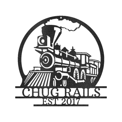 Vintage Train Personalized Gifts - Custom Metal Sign Black