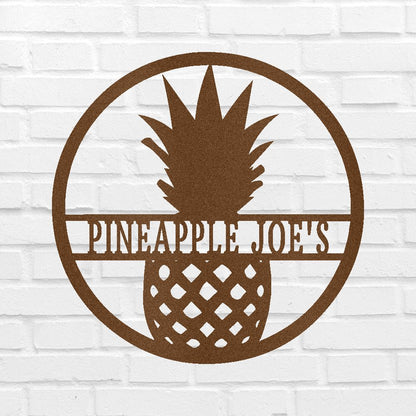 Pineapple Sign - Custom Metal Sign, Housewarming Gift Copper