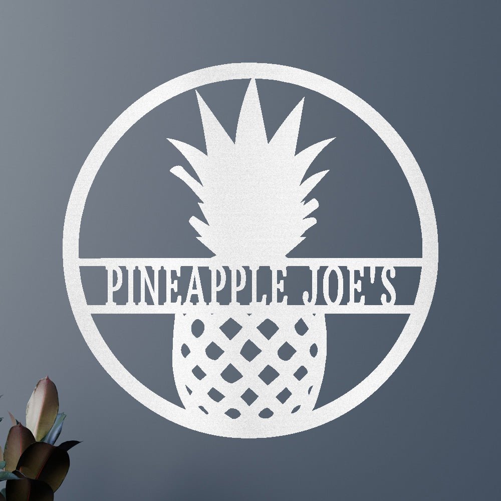 Personalized Pineapple Sign, Metal Wall Art, Housewarming Gift - Precious Engraved
