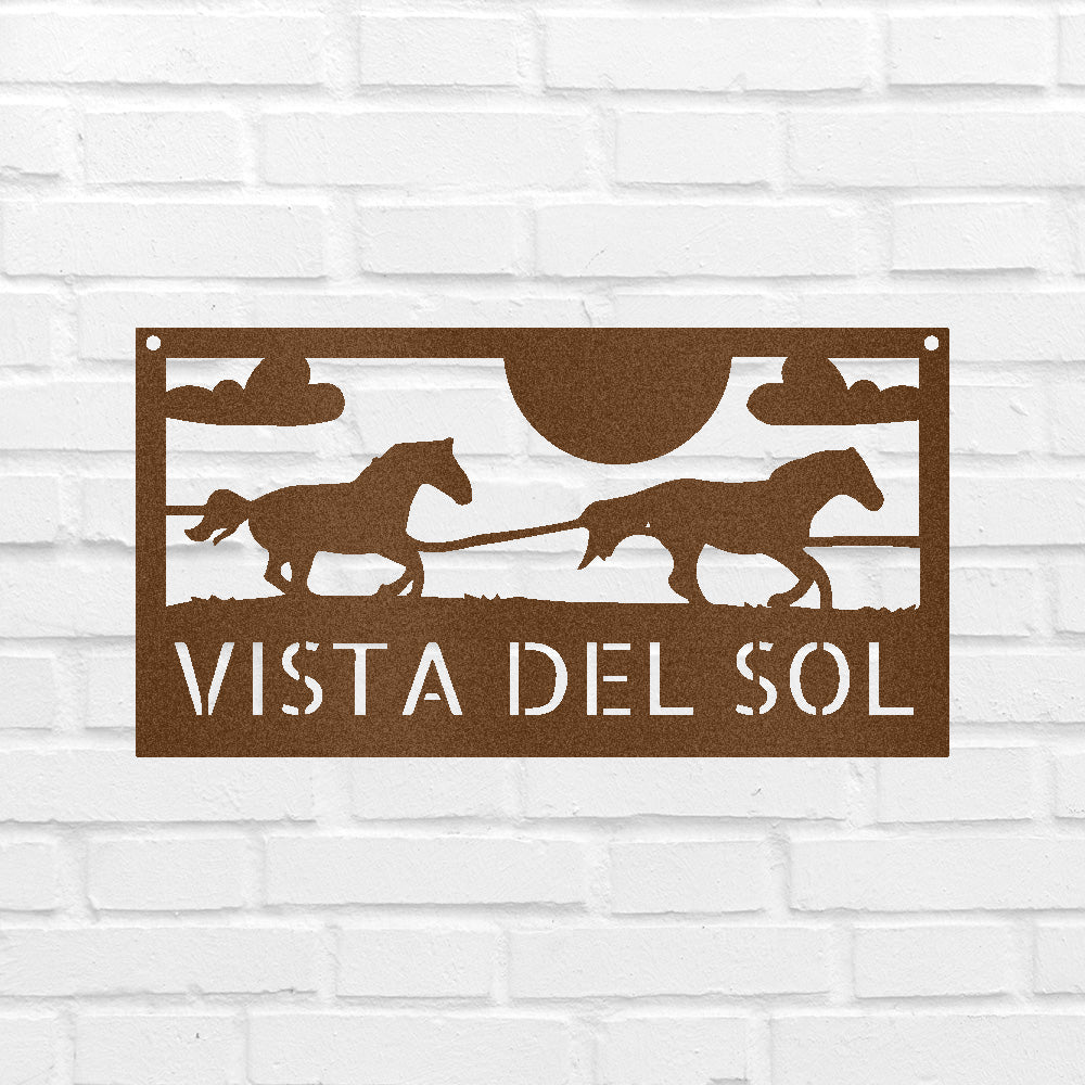 Custom Metal Wall Art - Personalized Horse Racing Monogram Sign