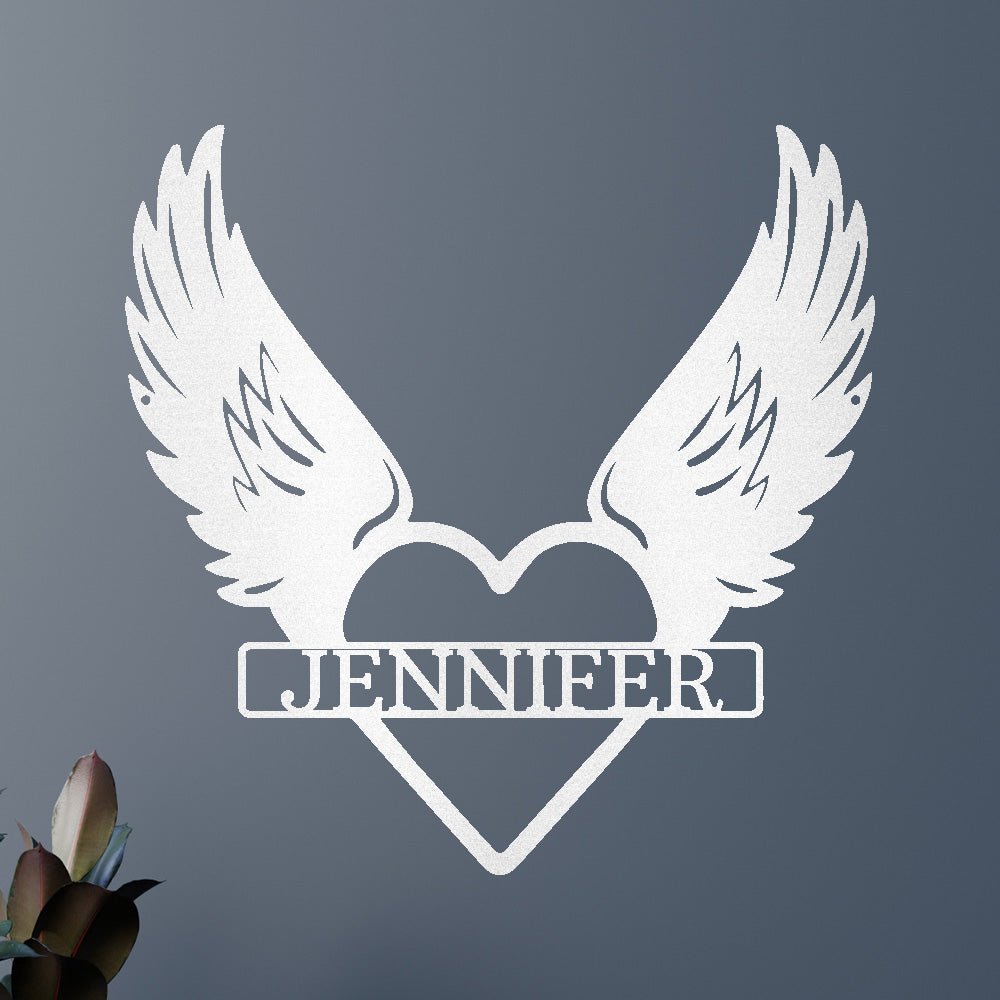 Custom Metal Wall Art - Angel Wing Remembrance Sign