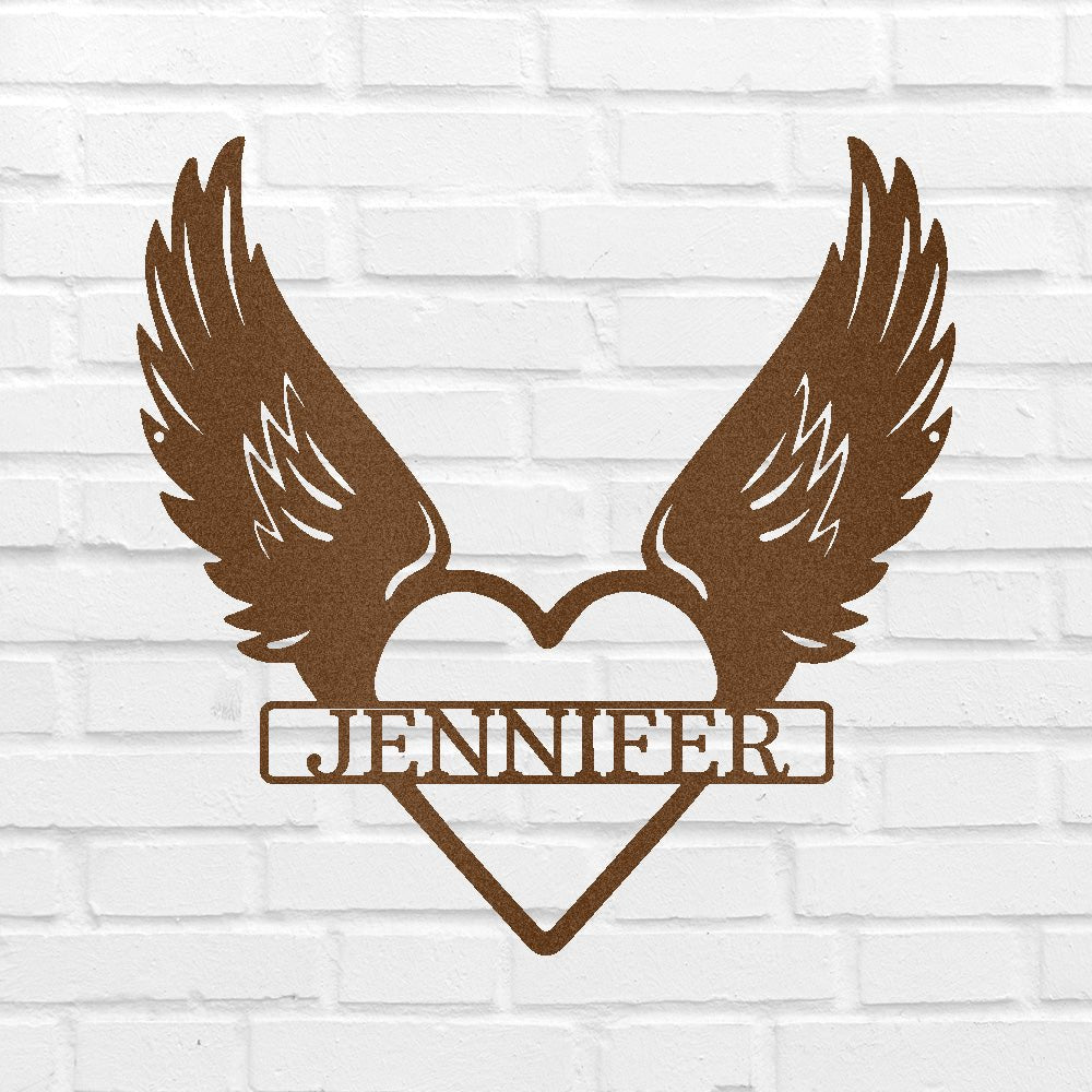 Custom Metal Wall Art - Angel Wing Remembrance Sign