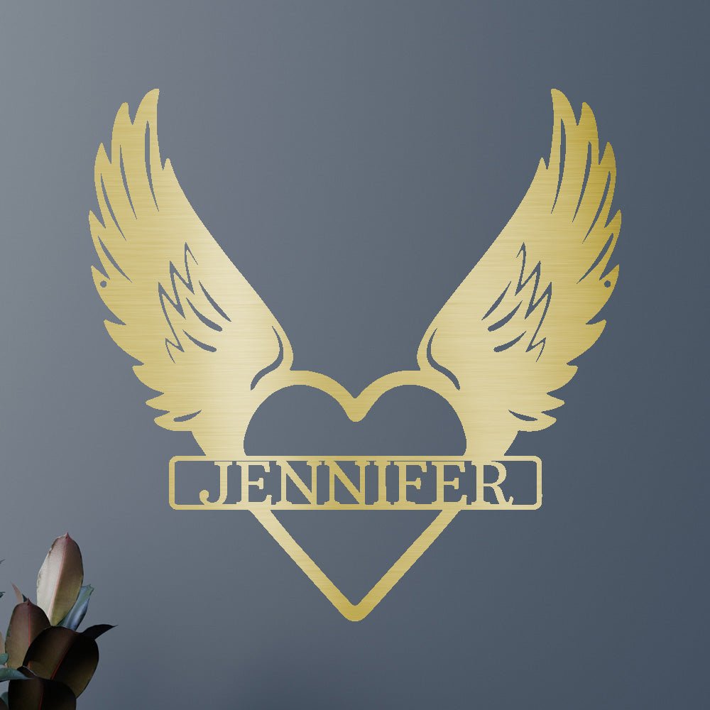 Custom Metal Wall Art - Angel Wing Remembrance Sign