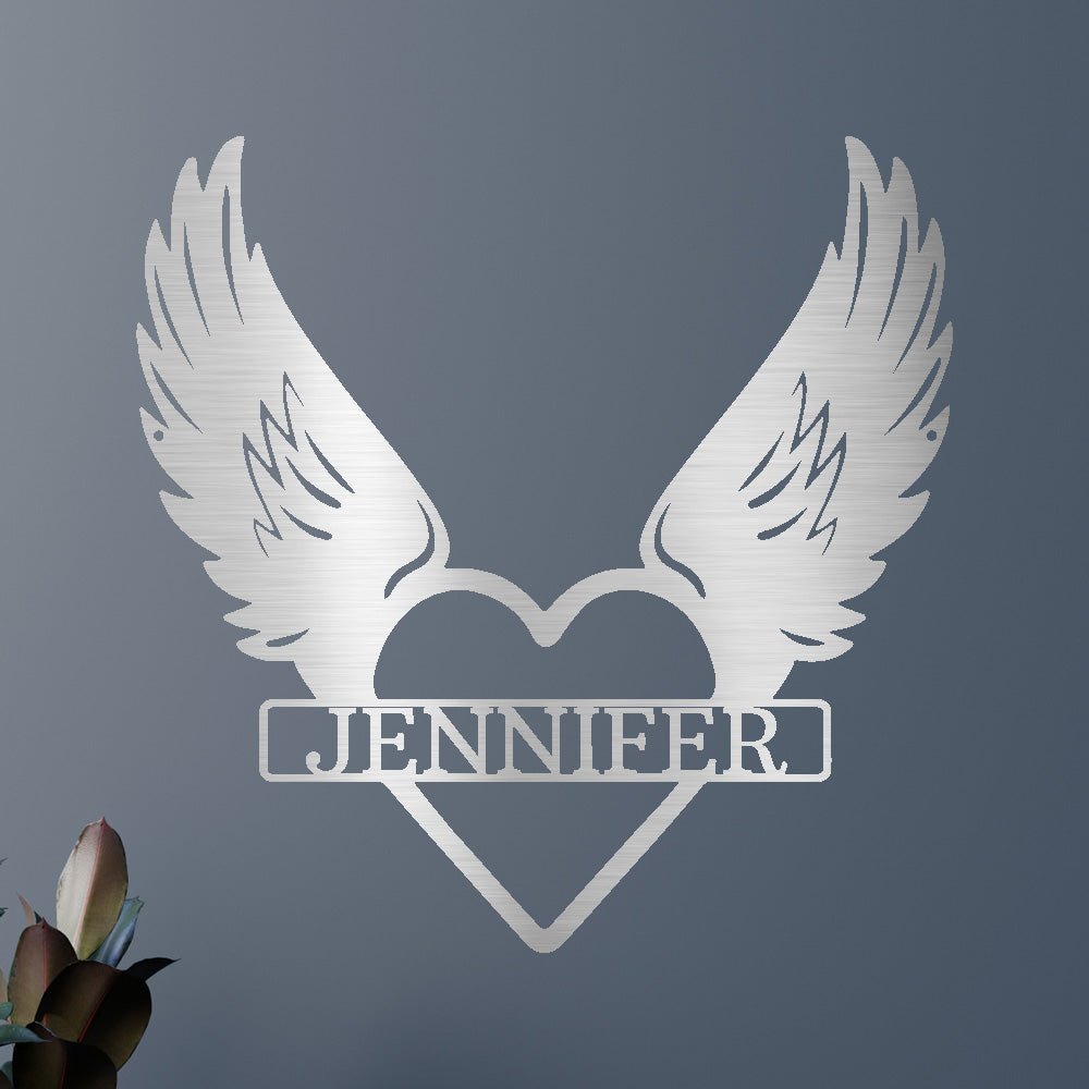 Custom Metal Wall Art - Angel Wing Remembrance Sign