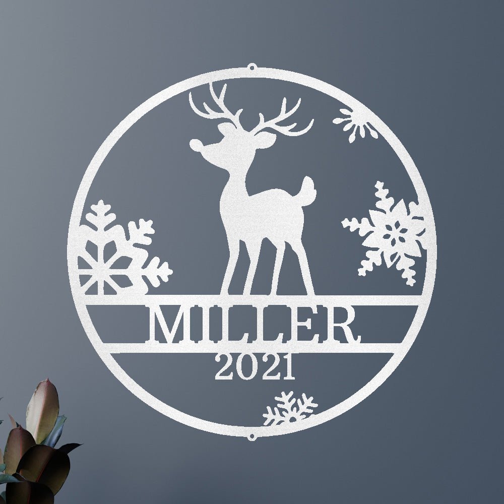 Personalized Rudolph's Deer, Custom Metal Sign, Metal Wall Art, Christmas Gift - Precious Engraved