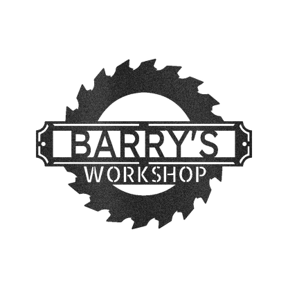Sawmill Workshop Sign - Custom Metal Sign, Outdoor Home Decor Black