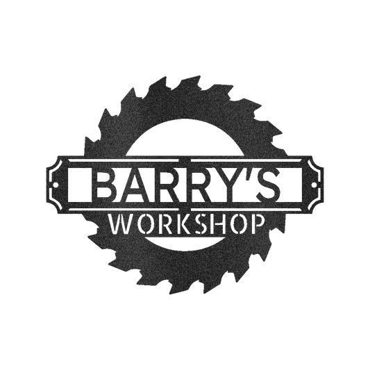 Sawmill Workshop Sign - Custom Metal Sign, Outdoor Home Decor Black