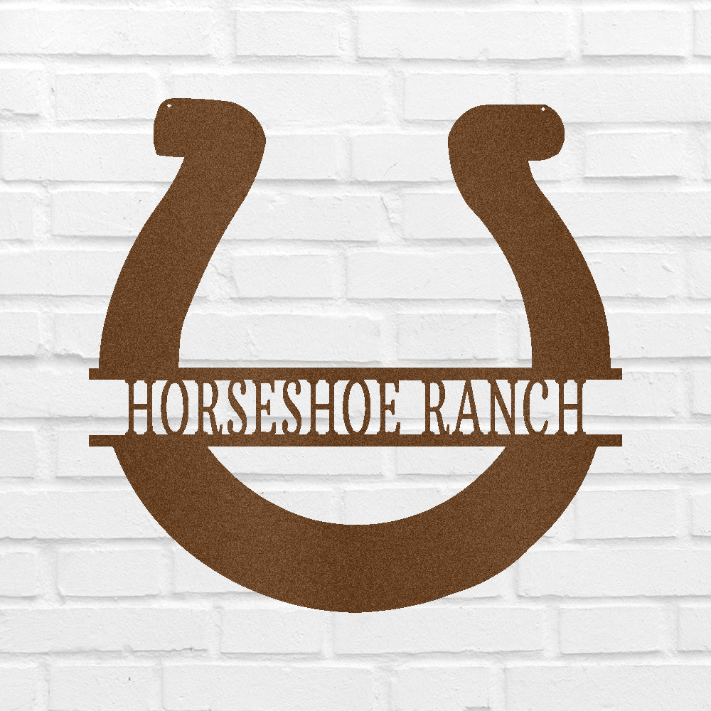 Custom Metal Wall Art - Personalized Horseshoe Sign