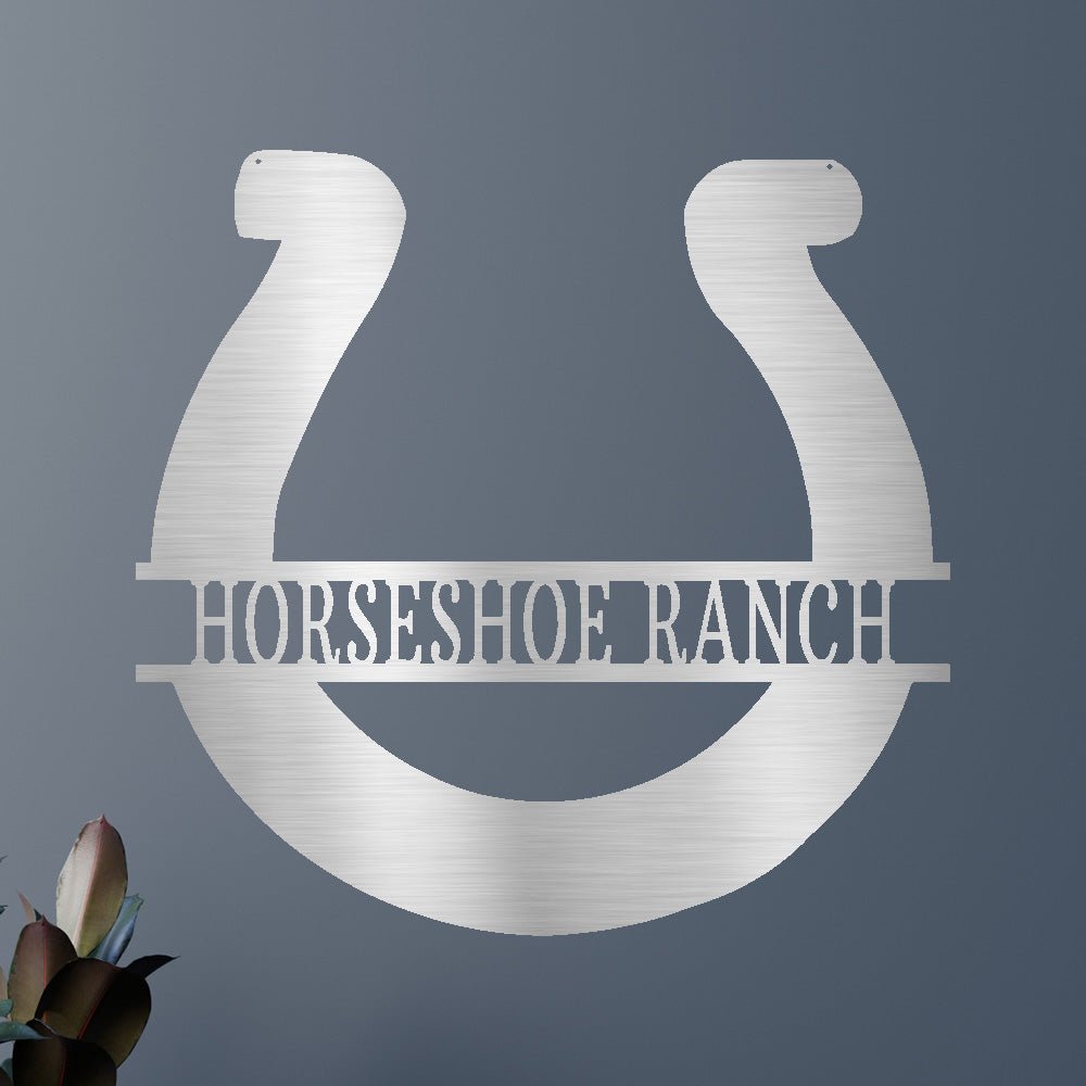 Custom Metal Wall Art - Personalized Horseshoe Sign