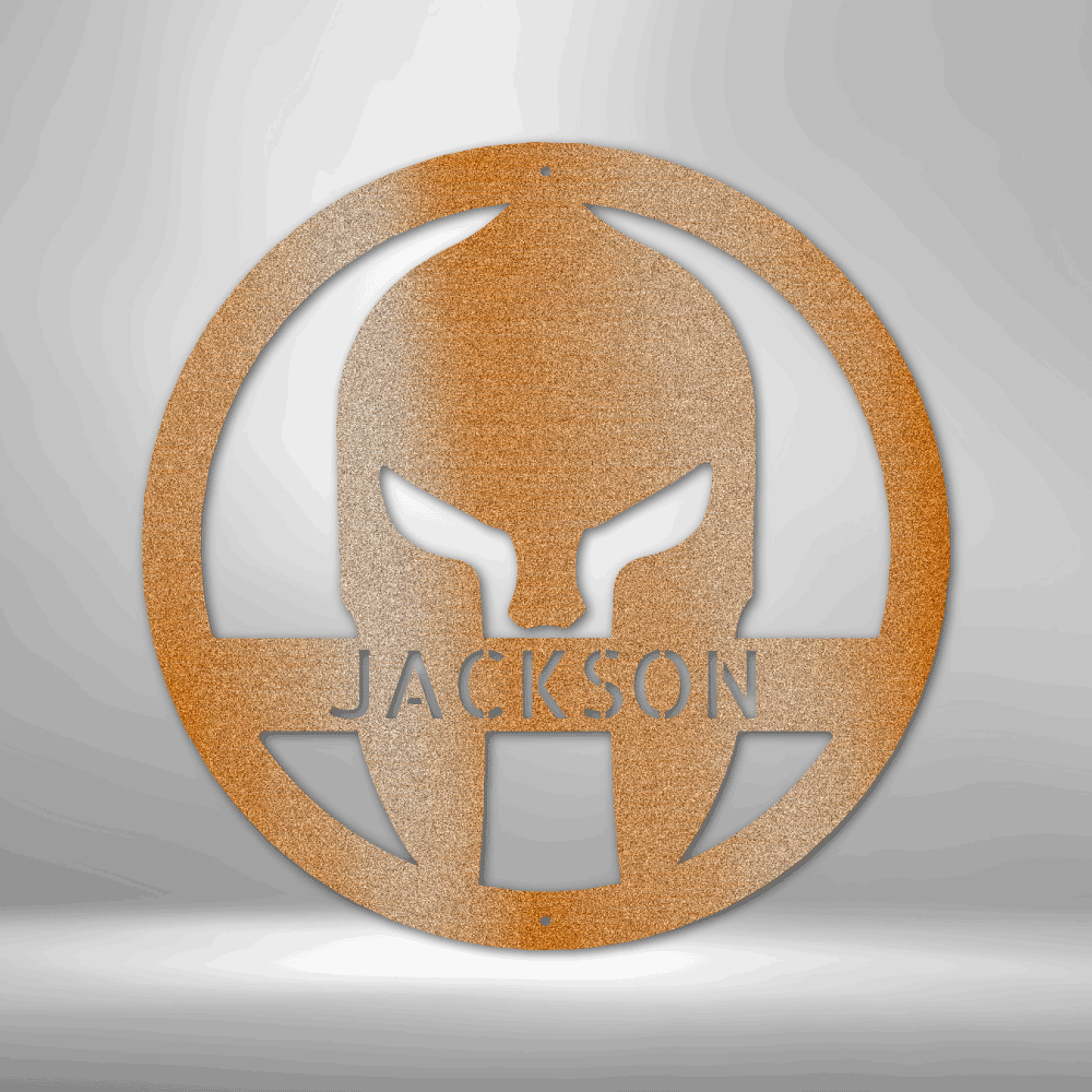 Custom Metal Wall Art - Personalized Spartan Warrior Sign