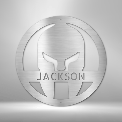 Spartan Helmet Personalized Gifts - Custom Metal Sign Silver