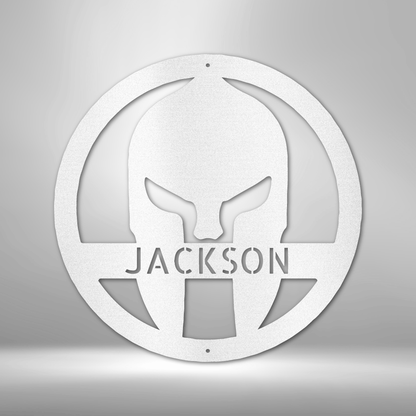 Spartan Helmet Personalized Gifts - Custom Metal Sign White