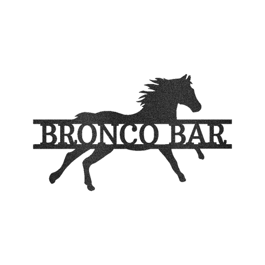 Sprinting Horse Personalized Gifts - Custom Metal Sign Black