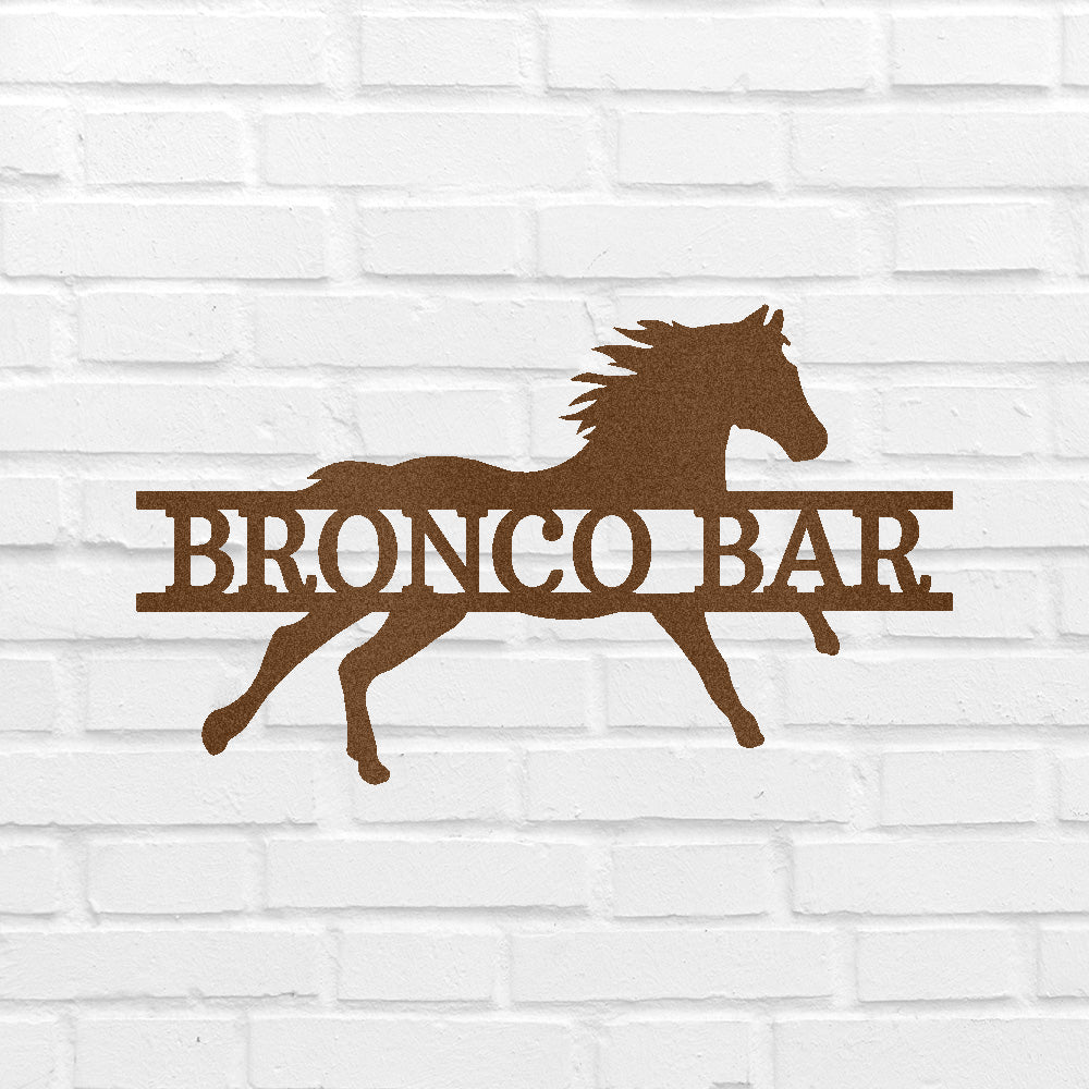 Custom Metal Wall Art - Personalized Sprinting Horse Sign