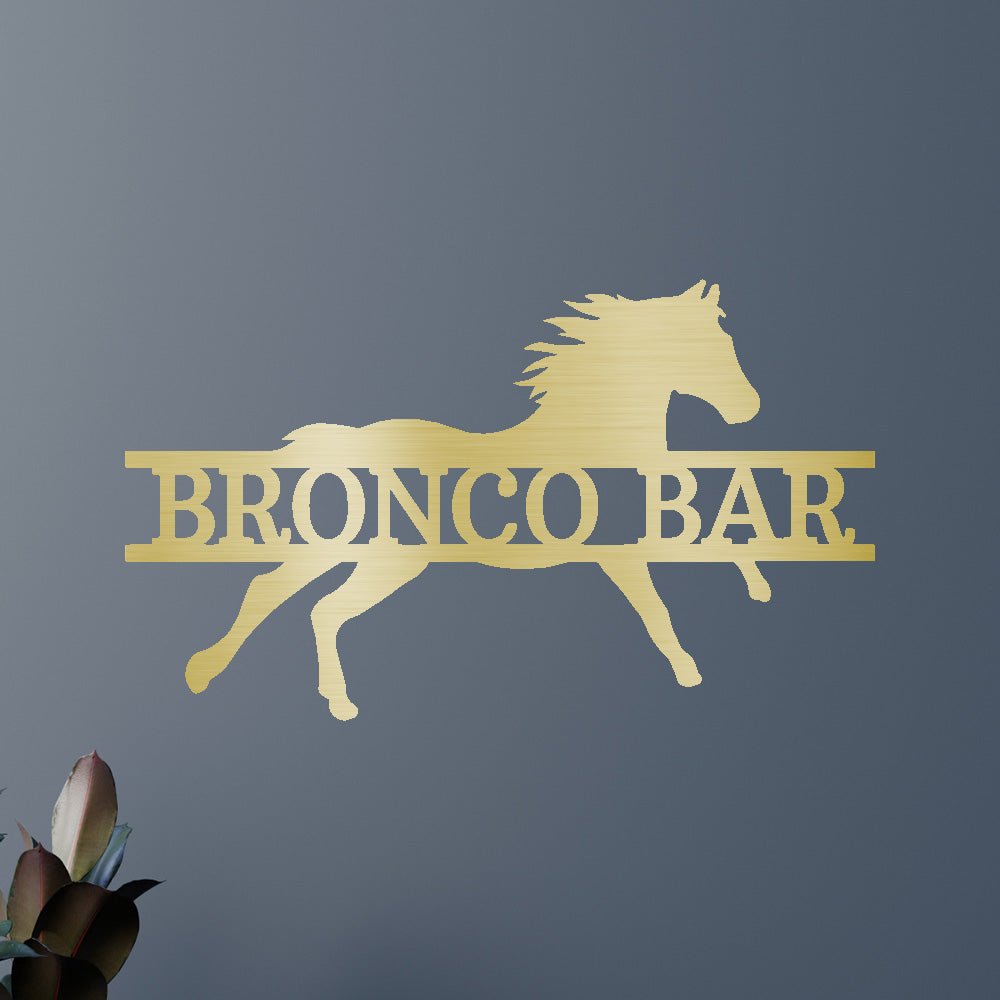 Custom Metal Wall Art - Personalized Sprinting Horse Sign