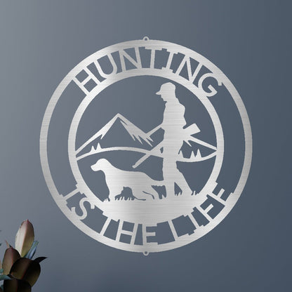 The Hunter Personalized Gifts - Custom Metal Sign Silver