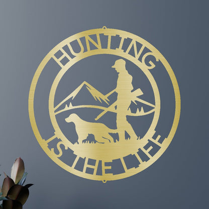 The Hunter Personalized Gifts - Custom Metal Sign Gold