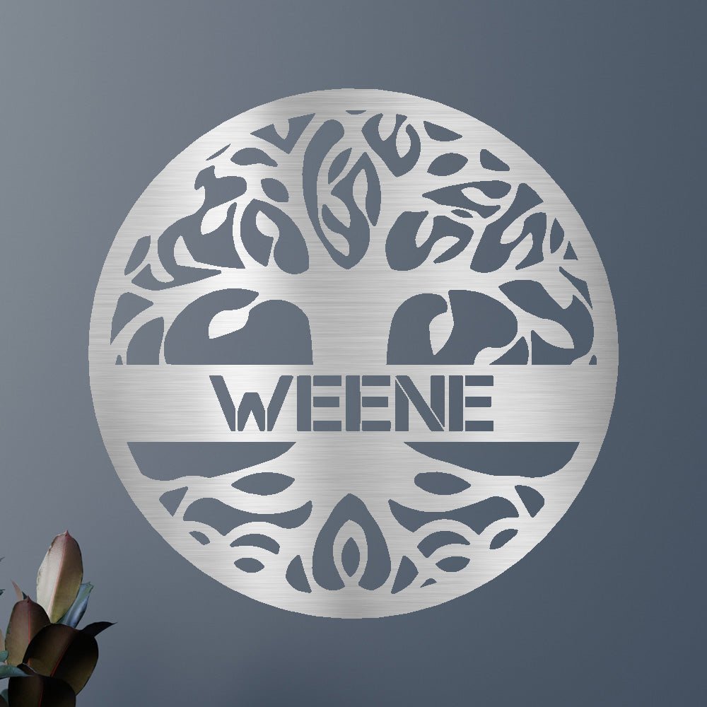 Custom Metal Wall Art - Personalized Tree of Life Family Name Sign