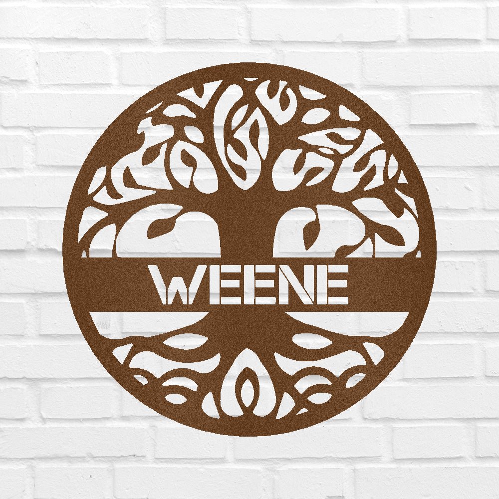 Custom Metal Wall Art - Personalized Tree of Life Family Name Sign