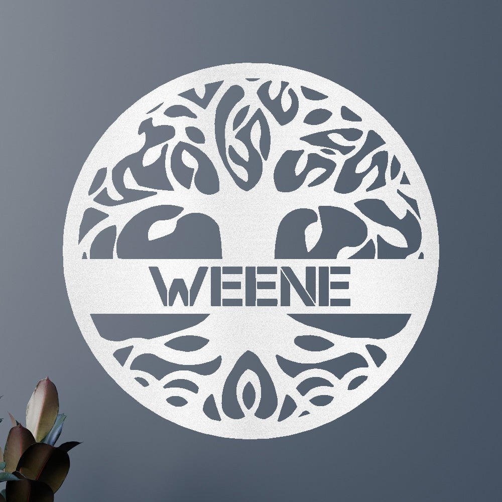 Custom Metal Wall Art - Personalized Tree of Life Family Name Sign