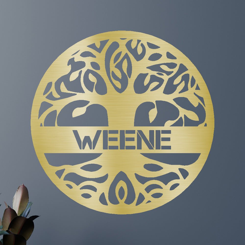 Custom Metal Wall Art - Personalized Tree of Life Family Name Sign