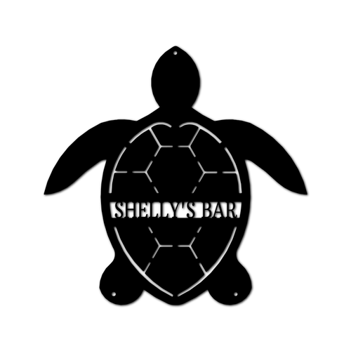 Turtle Personalized Gifts - Custom Metal Sign Black