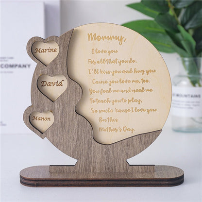 Personalized Vintage Family Wooden Sign for Mom and Dad - Custom Desktop Decor - Precious Engraved