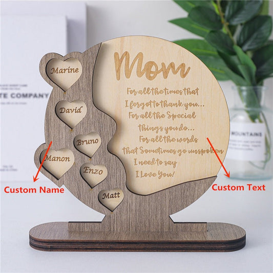 Personalized Vintage Family Wooden Sign for Mom and Dad - Custom Desktop Decor - Precious Engraved
