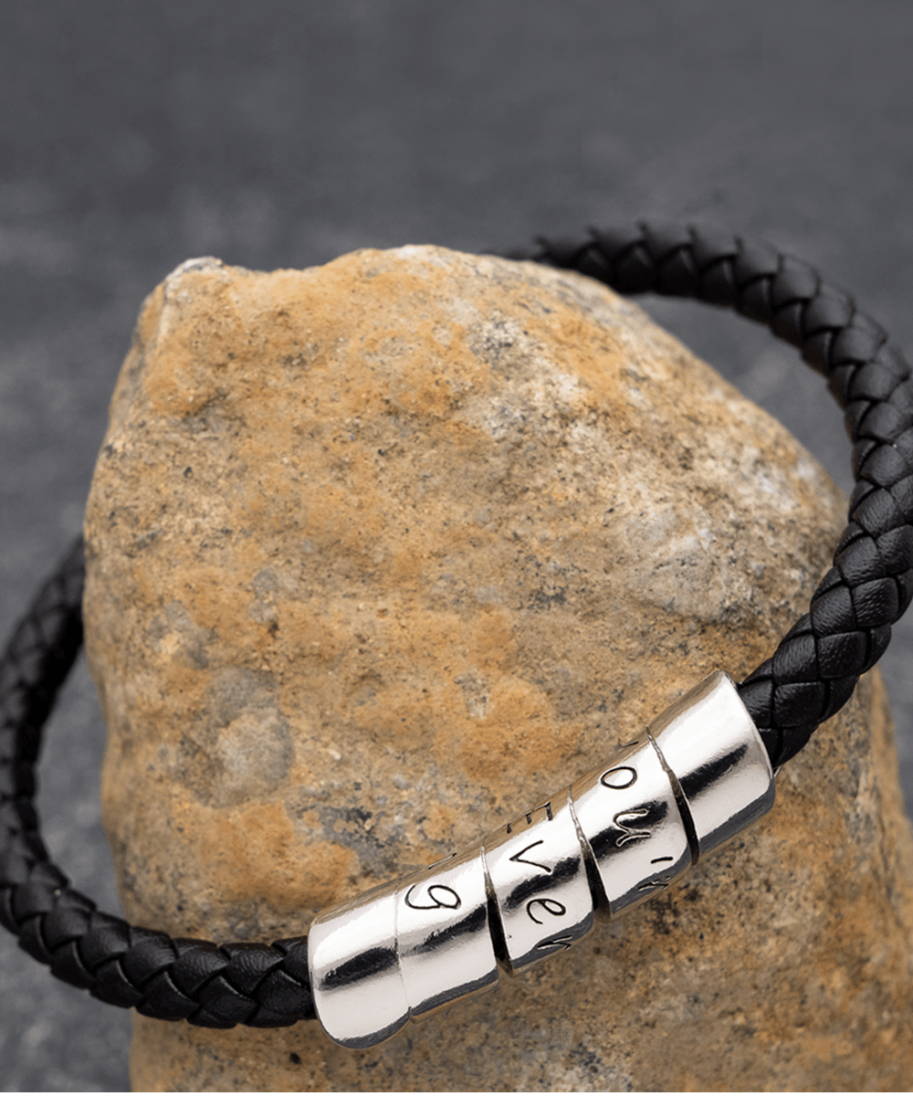 There Is Only One You Gift For Son Leather Bracelet - Precious Engraved