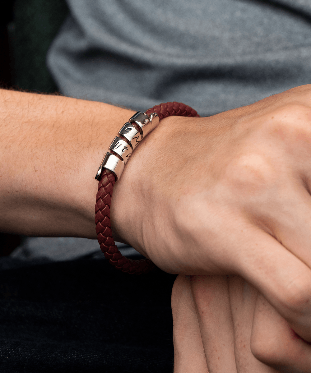 There Is Only One You Gift For Son Leather Bracelet