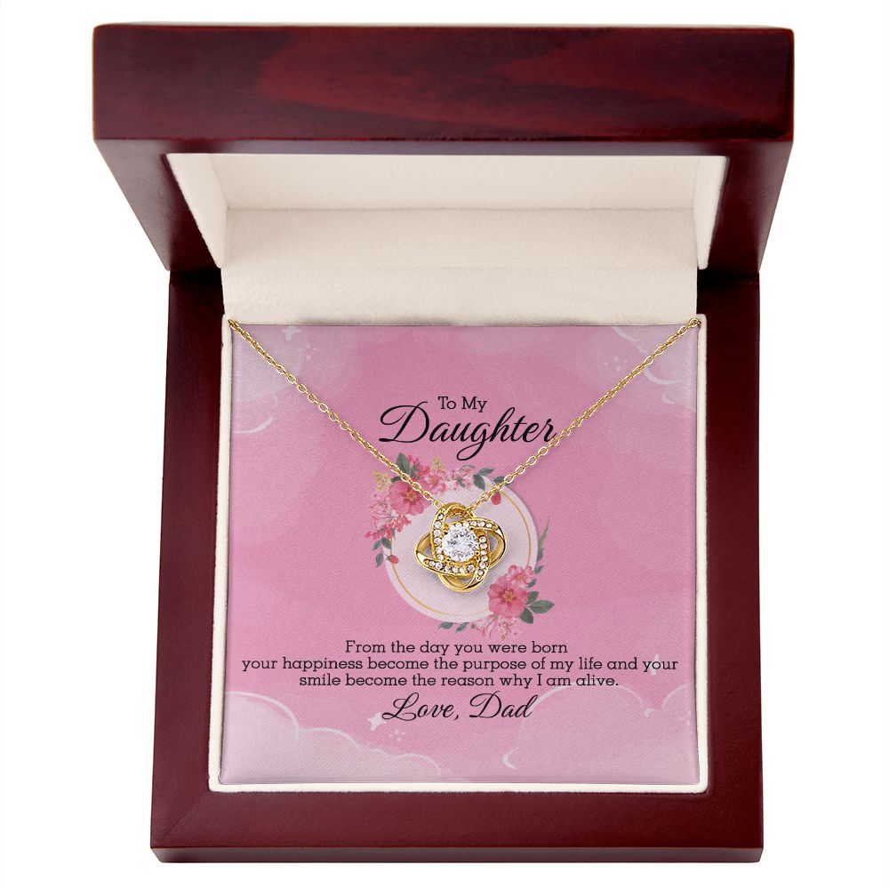To My Daughter - From The Day You Were Born - Love Knot Necklace - Precious Engraved