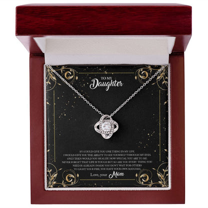 To My Daughter - How Special You Are - Love Knot Necklace - Precious Engraved